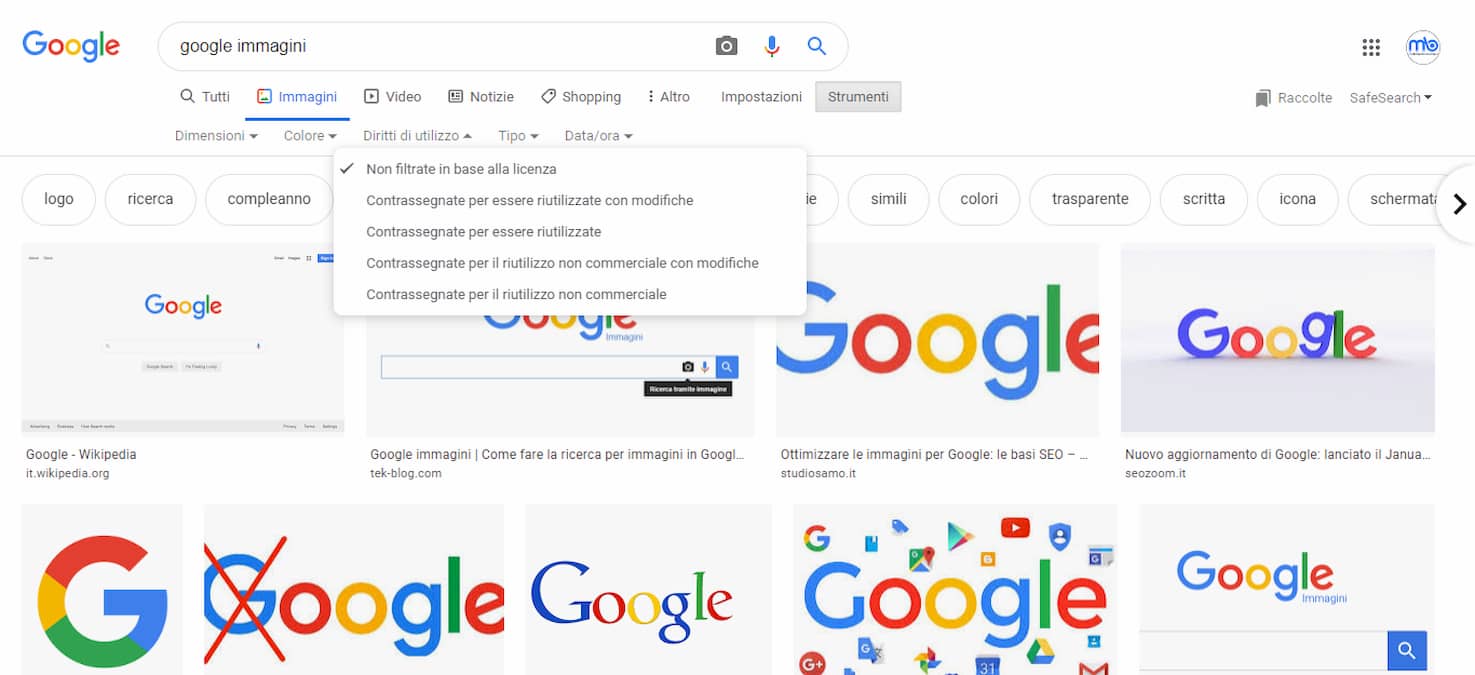 google-immagini-cerca-immagini-per-diritto-di-utilizzo